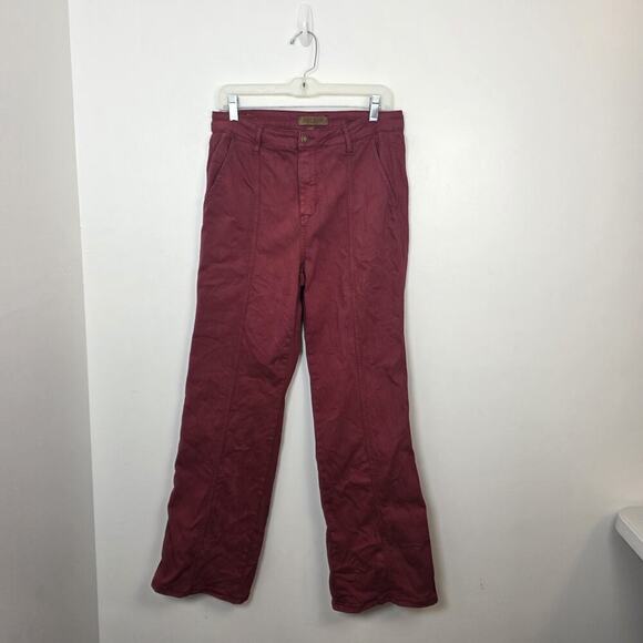 Judy Blue Burgundy High Rise Front Seam Straight Leg Stretchy Jeans Size 31 - Picture 3 of 10